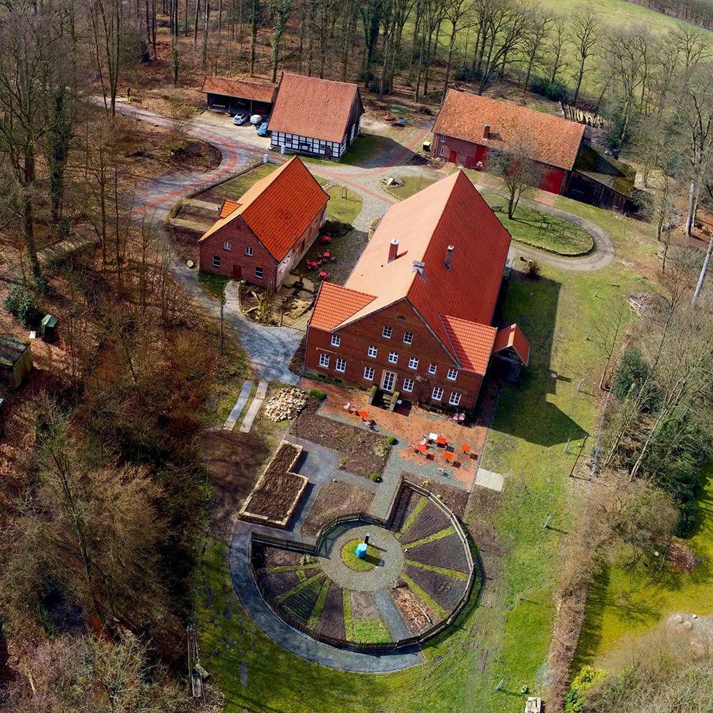 Garten Hof Vogelperspektive